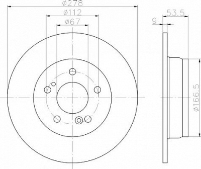HELLA PAGID 8dd355101011 -  Тормозной диск